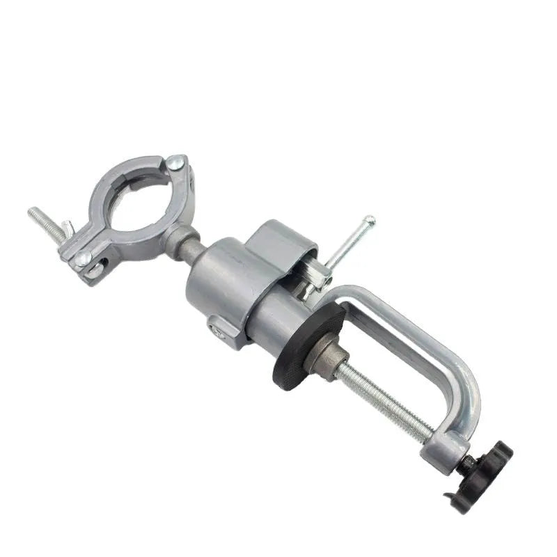 360 rotating vise with tungsten steel construction and clamp-on bracket for bench mounting