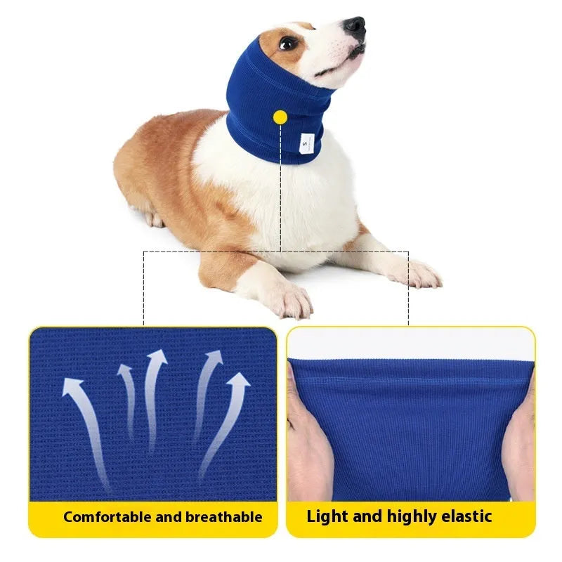 Blue or grey polyester headband scarf for dogs in sizes S, M, L with casual style design