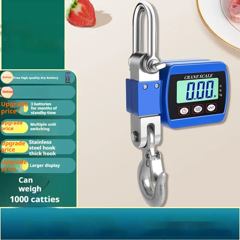 Electronic hook scale digital display portable weighing device