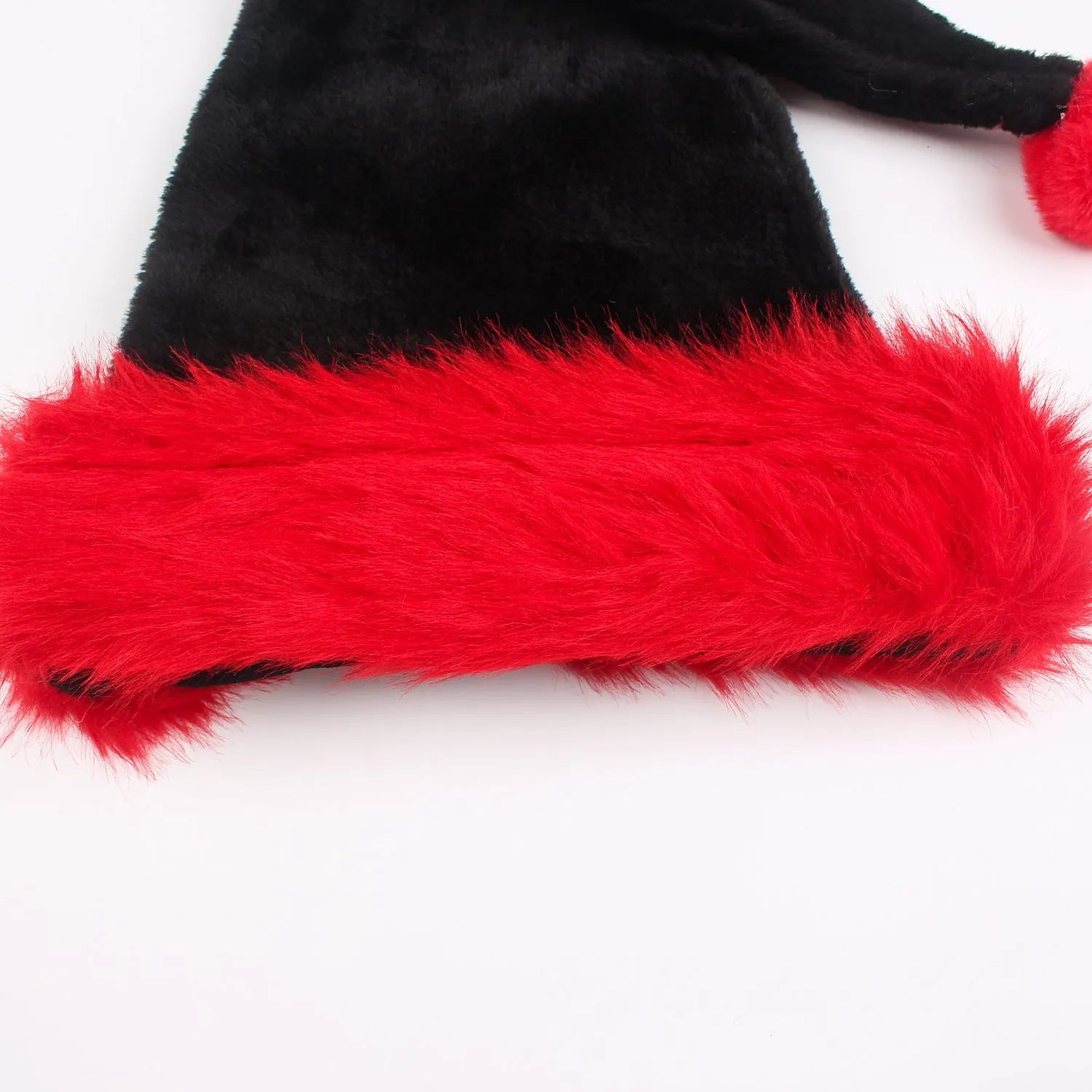 Black Christmas plush hat with 56 cm diameter and thickened polyester material
