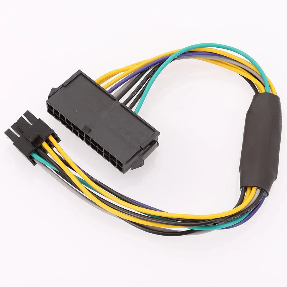 Black 8-pin to 24-pin ATX power adapter cable for DELL Optiplex desktop computers