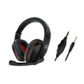 Black wired gaming headset with 40mm drivers, 1.2m cable, and 6.3mm straight plug for computer audio