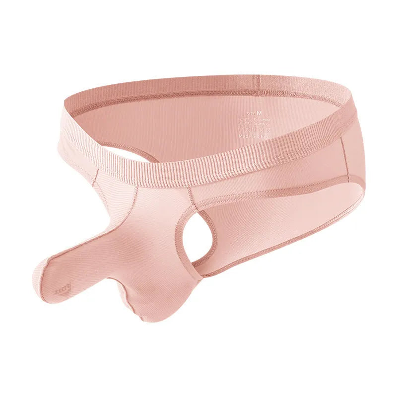 Men's low waist briefs underwear in Ice Silk fabric showing black colour option with moisture-wicking properties