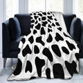 Cows pattern printed flannel digital blanket, 100x150cm polyester throw in a choice of 15 colours