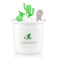 Vase-shaped pet humidifier in grey, pink, or white with mechanical dials and a water tank.