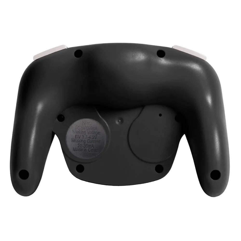 Black wireless gamepad with NFC and gyroscope for Nintendo Switch and Windows PCs, showing Type-C port and dual vibration