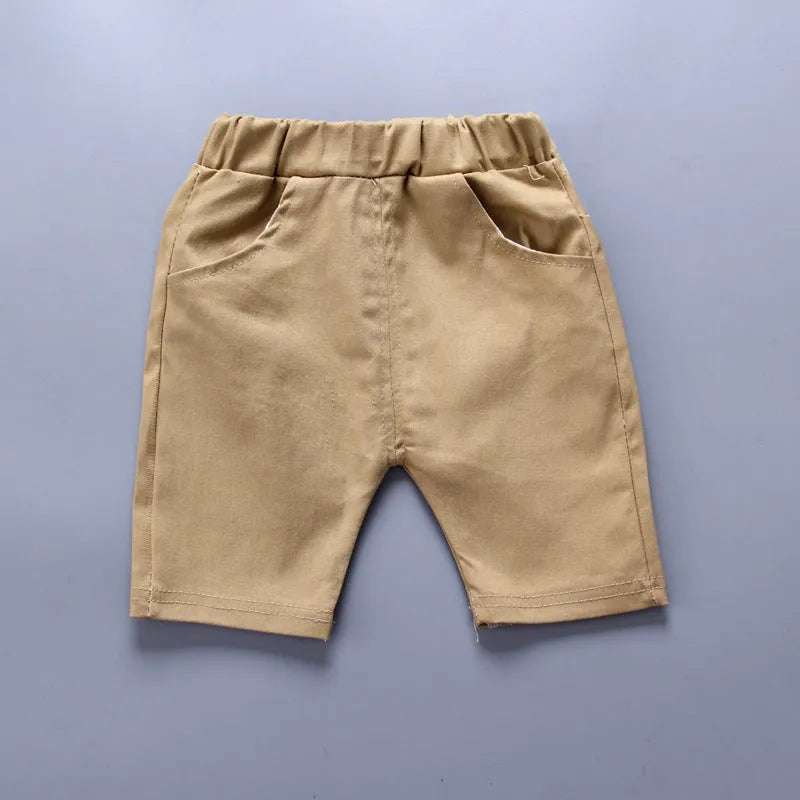 Anchor print children's cotton pullover pants suit in blue, shown flat.