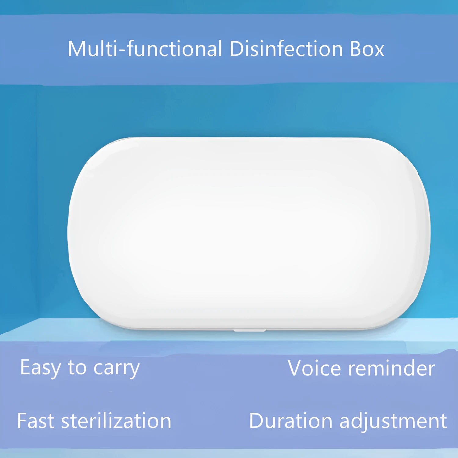 White ABS plastic wireless UV steriliser and charger box for mobile phones and personal items