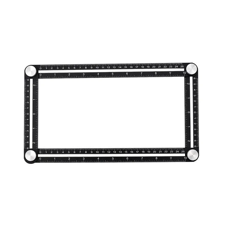 Four-sided aluminium alloy angleizer ruler template tool measuring inches and centimetres with 1 mm accuracy