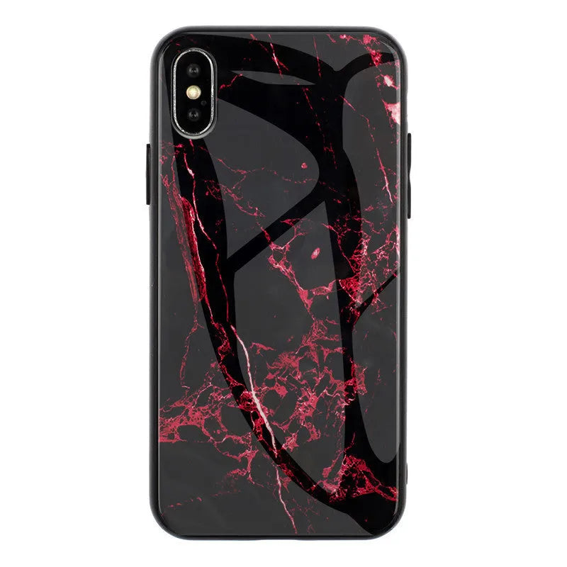 Clear marbled glass shell TPU protective case for Huawei phone with cute cartoon patterns in multiple colours.