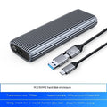 Aluminium external SSD enclosure for M.2 drives with data cable and cooling accessories