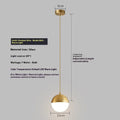 Nordic iron and glass ceiling light with 15cm gold hanging wire, 220V, for bedroom or bedside