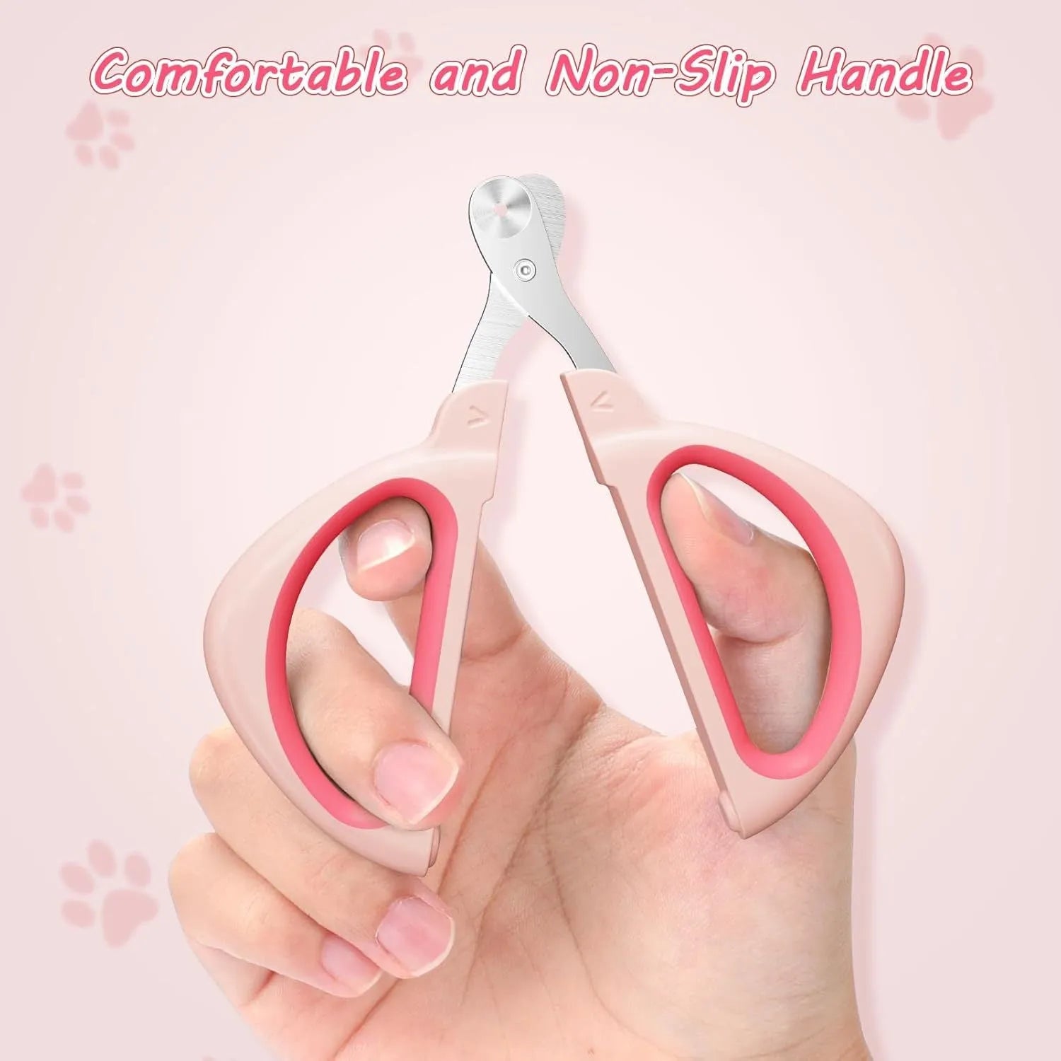 Cat nail clipper with positioning hole, stainless steel blade, blue or pink colour options