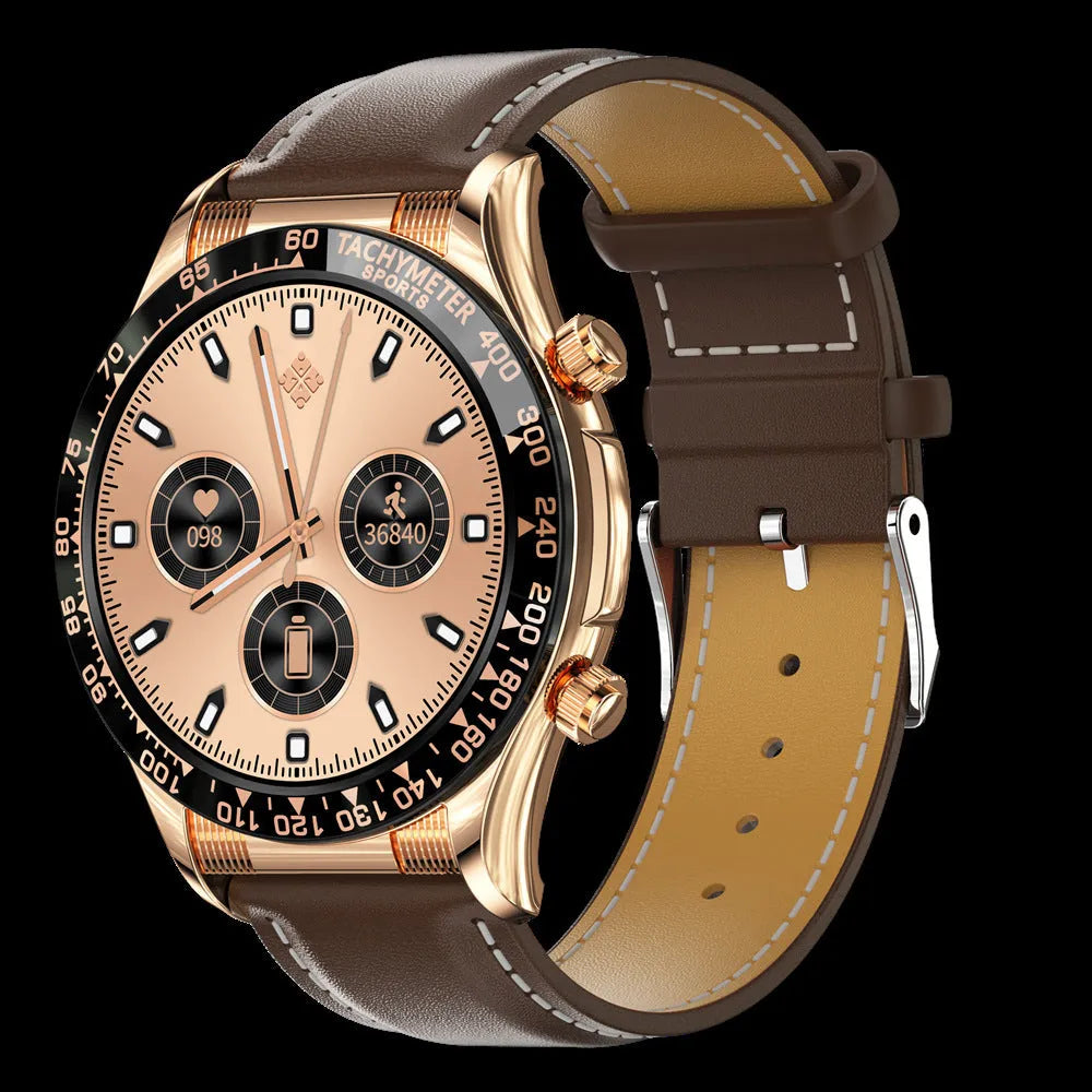 Men's business smart watch with Bluetooth calling and health monitoring functions on wrist