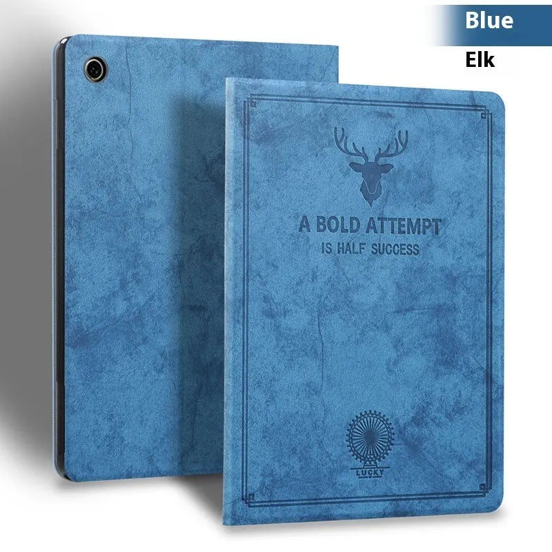 iPad protective case in elk colours with soft TPU leather shell and clamshell design