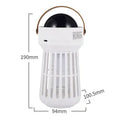 White electric mosquito killer lamp with star projection feature and a folding handle on a table.