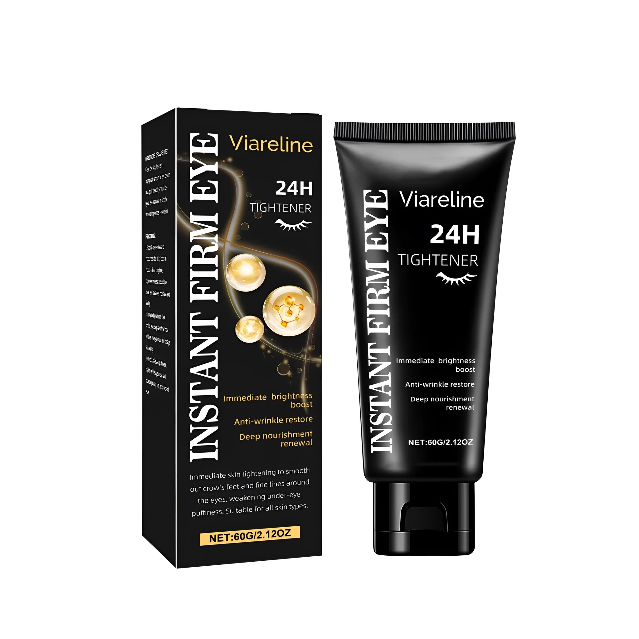 60g tube of anti-aging anti-wrinkle eye cream with hyaluronic acid and hydrolysed collagen