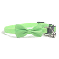 Multi-colour adjustable nylon bow cat collar with bell decoration in cartoon stripe pattern