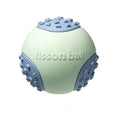 Green and pink rolling ball dog toy with 64mm diameter for small to medium dogs