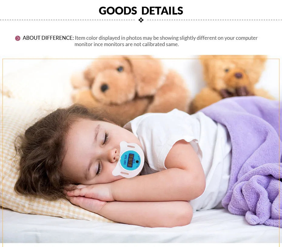 Pacifier digital thermometer for infant oral temperature measurement with LCD display