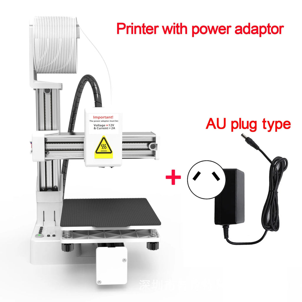 White EasyThreed K10 3D printer with 175mm build area compatible with TPU and PLA filaments