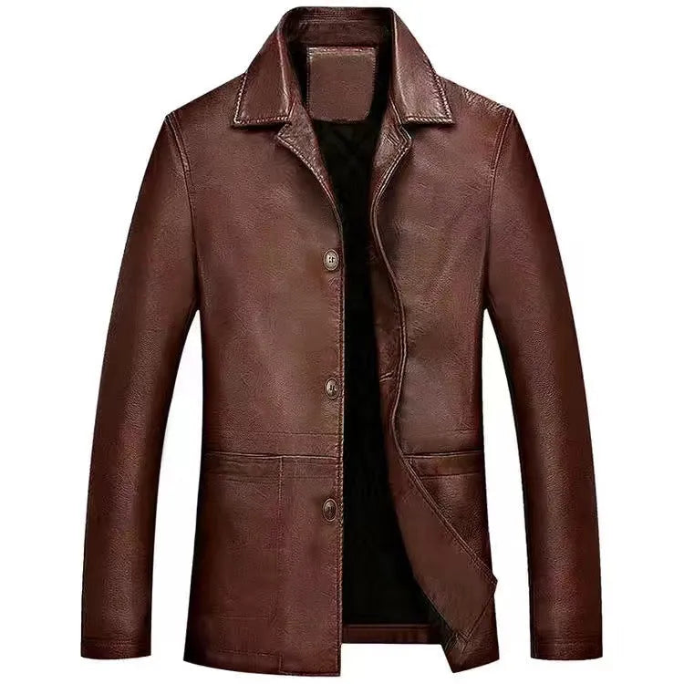 Autumn Korean-style polyester jacket in black or curry, sizes M to 4XL, casual outerwear