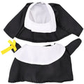 Black polyester nun costume for small pets with free size design for Halloween dressing