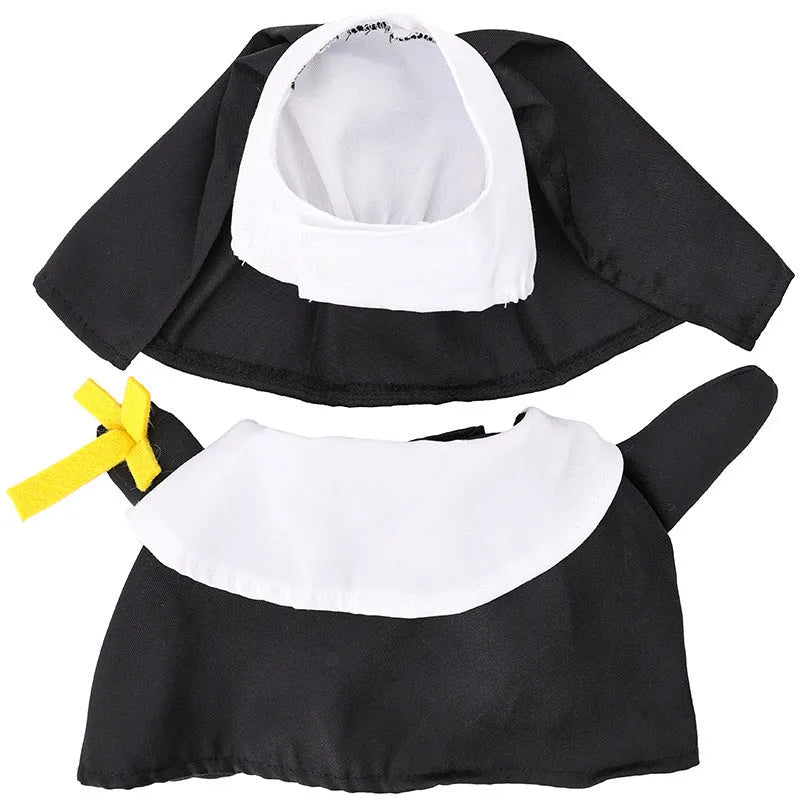 Black polyester nun costume for small pets with free size design for Halloween dressing