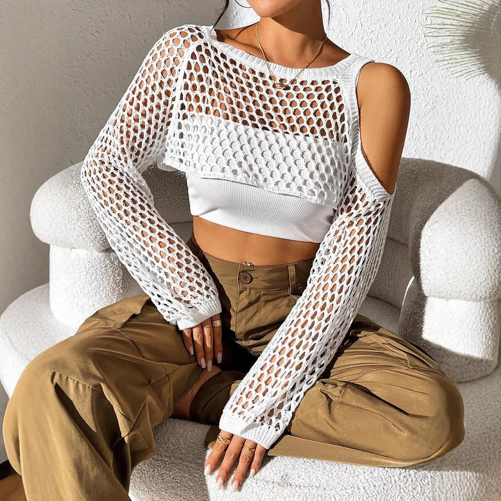 Mesh beach shirt with hollowed navel design in polypropylene fibre, available in Army Green, Black, Coffee, Lake Green, Red, and White.