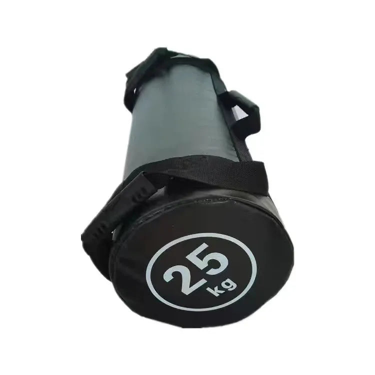 Flat white PVC training sandbag with adjustable weights from 5kg to 30kg for fitness training