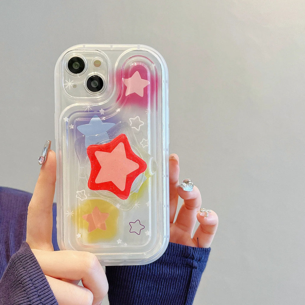 Blooming Colour XINGX Bracket Phone Case with anti-fall TPU cover for iPhone models