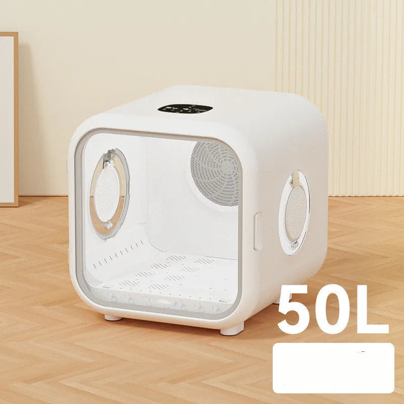 Fully automatic pet drying box in 50L or 62L, 220V, low-noise non-boom style with spiral wire heating.