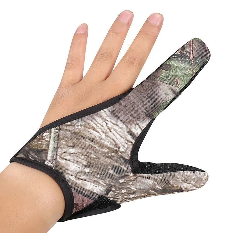 Two finger fishing gloves showing microfiber palm and diving cloth back, available in multiple colours