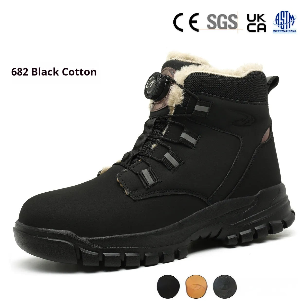 Leather and rubber labour protection shoes with anti-smashing design in JK682 colour options
