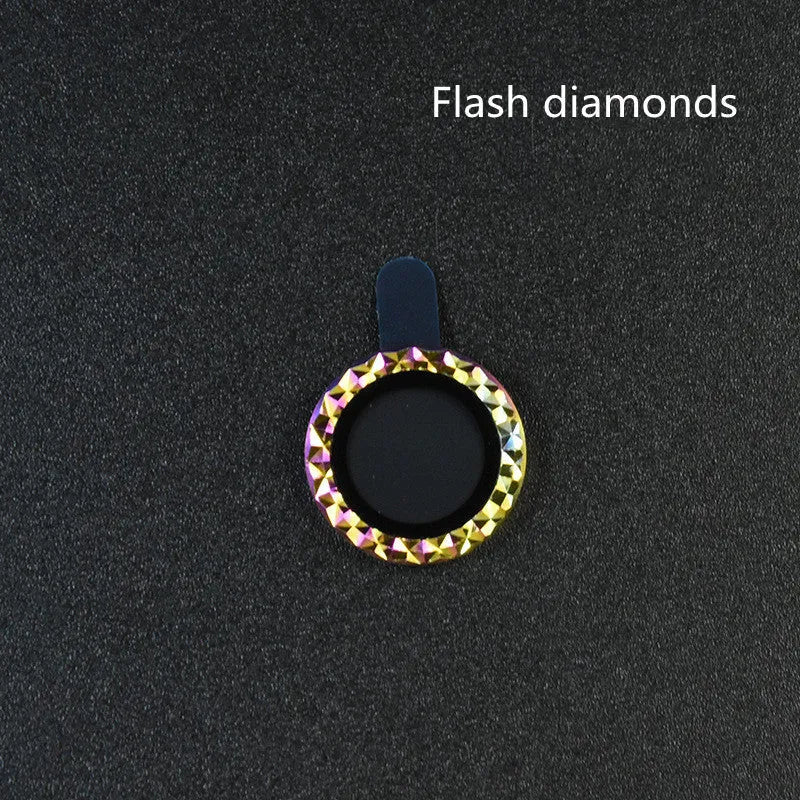 iPhone camera lens protective film with diamond-cut aluminium alloy ring and tempered glass in multiple colours