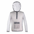 Grey mesh insect bite jacket for camping and fishing, available in sizes XL, XXL and XXXL