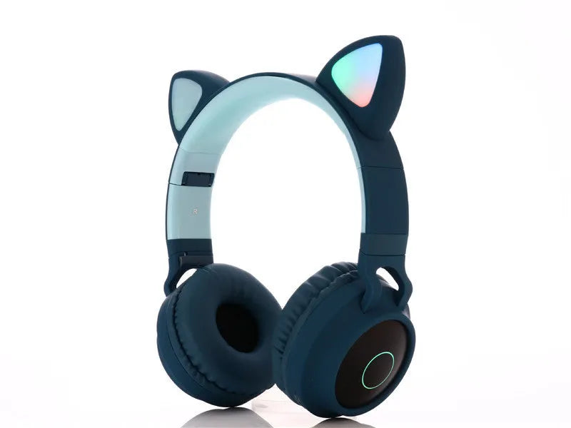 Cartoon cat ears wireless gaming headset in five colours with Bluetooth 5.0 and 10-metre range