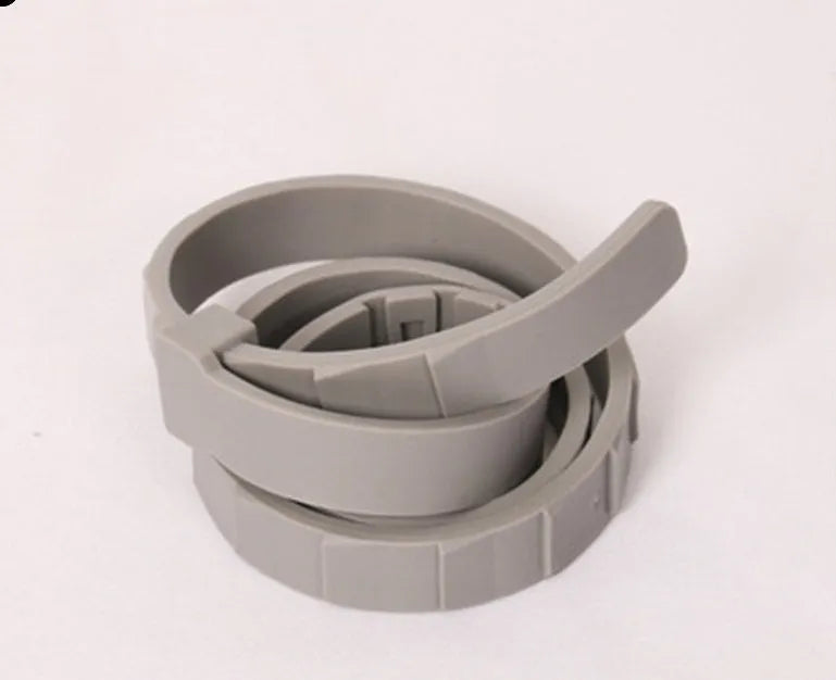 Rainbow-coloured plastic flea and anti-lice collar for cats and dogs, showing 38cm and 62cm size options.