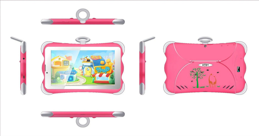 7-inch children's learning tablet in cartoon colours with stand and 3G call function