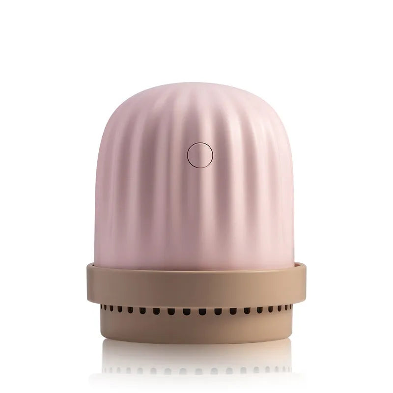 Cactus humidifier night light in green, pink, or white, 260ml tank, USB or rechargeable, 98 x 98 x 112mm