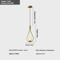Copper modern minimalist bedside chandelier with 220V voltage and three light colour options for bedroom lighting