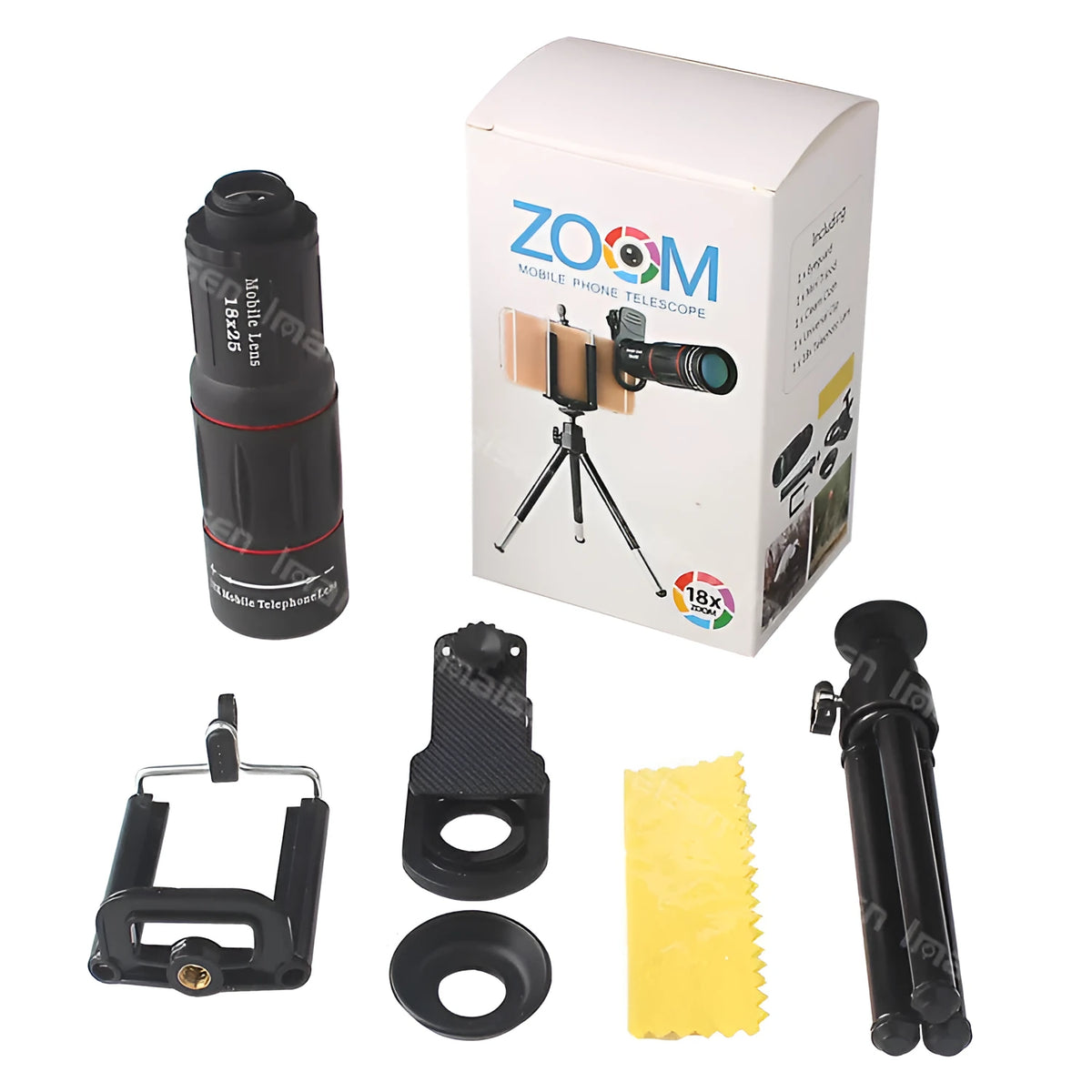 18x mobile phone telephoto lens with aluminium tripod and universal clip for Samsung smartphones