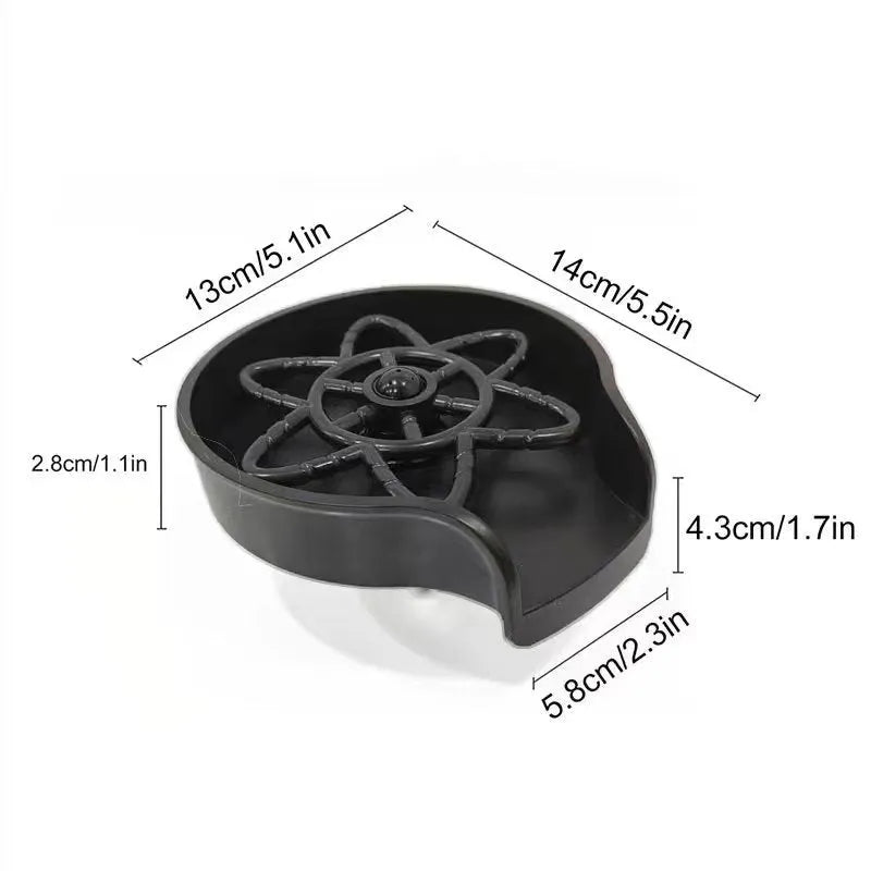 Black plastic household press type high pressure automatic cup washer with high pressure wash feature