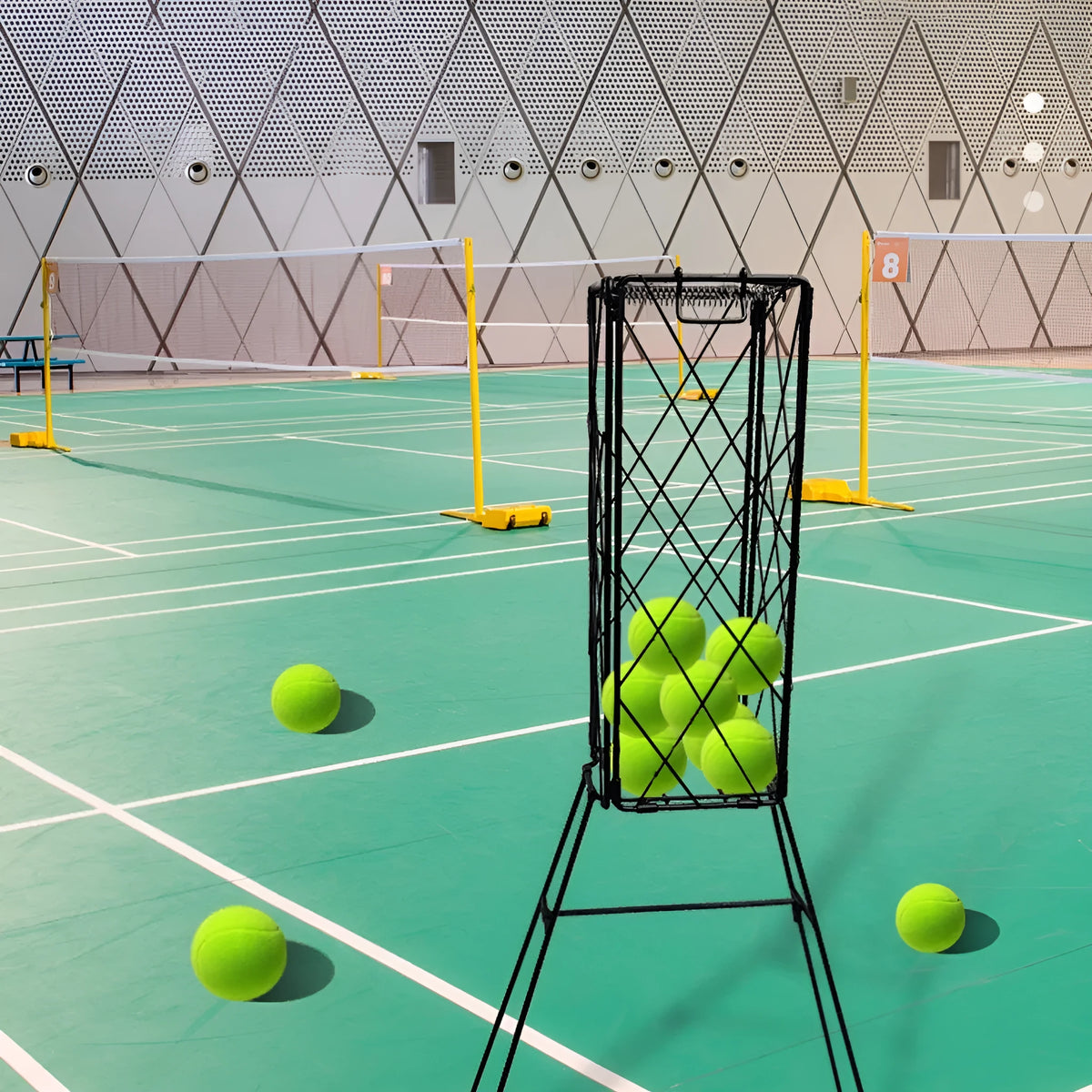 Black iron ball picker for tennis and table tennis, specification 40.5 by 8