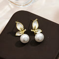 Zircon painting oil butterfly earrings for women with copper construction and electroplated colour finish