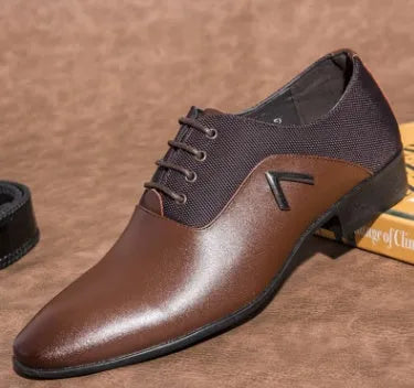 Men's Oxford shoes in black, brown, or yellow with low upper height and rubber sole for business casual wear