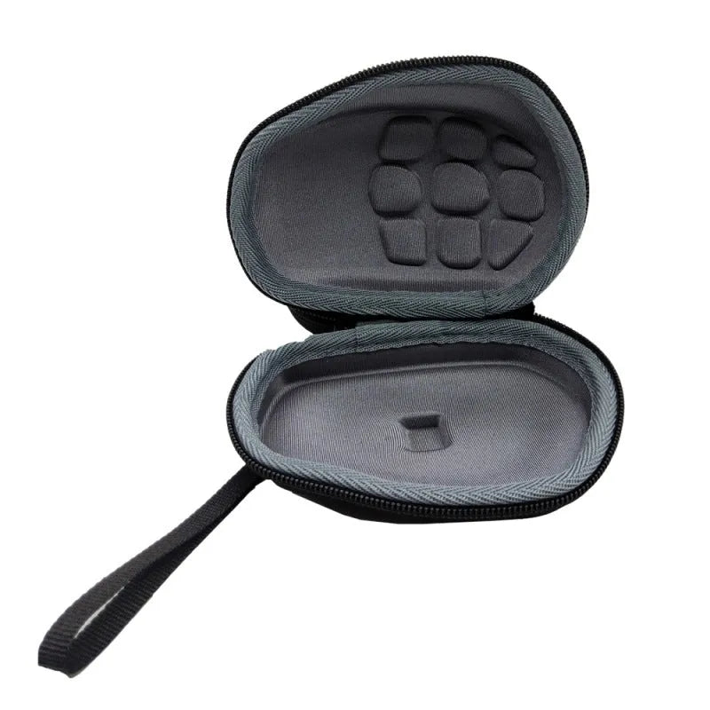 Black mouse storage box with handle, made from nylon 1200D and 6mm EVA with soft shock-resistant interior