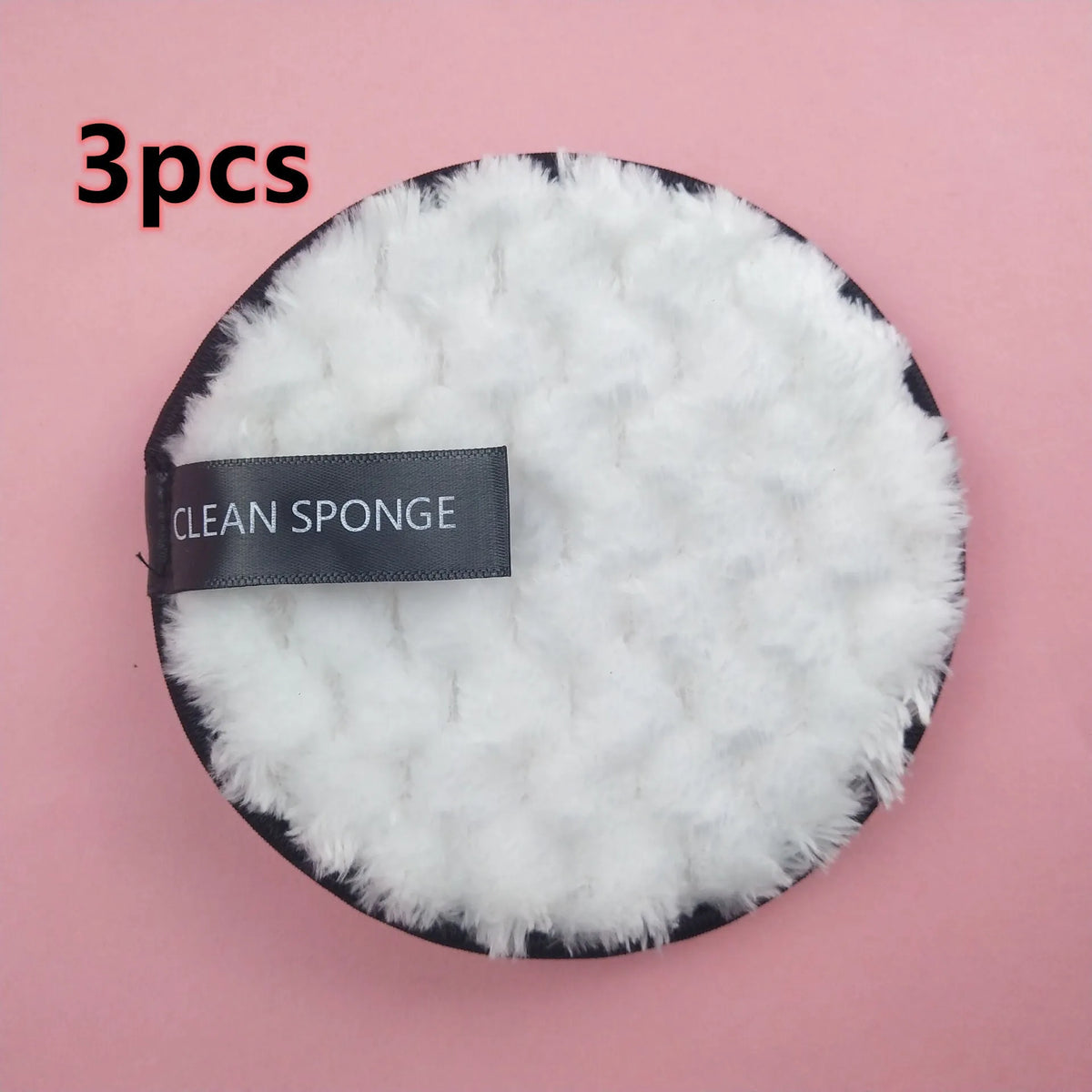Clear water makeup puff, soft synthetic sponge, 12cm diameter, 1.5cm thick, white pink brown