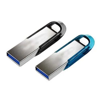 Black rotating USB flash drive with waterproof shockproof shell, shown in 16GB 32GB 64GB 128GB capacities.