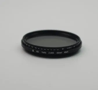 Adjustable multi-diameter camera ND filter set with ND-2, ND-4, ND-8, and ND-400 filters for light reduction